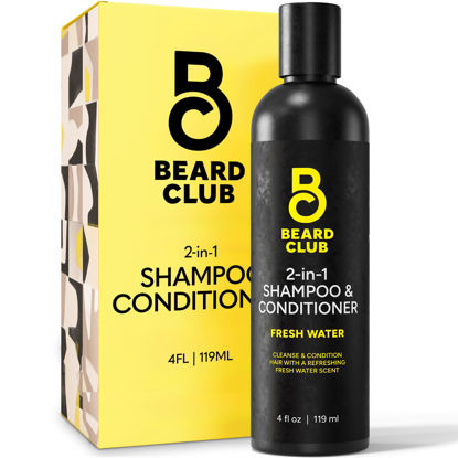 Picture of The Beard Club Mens 2 in 1 Shampoo and Conditioner Set - Sulfate Free, Moisturizing, Citrus Scented for Curly Hair Care and Dry Scalp Care