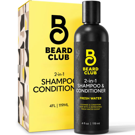 Picture of The Beard Club Mens 2 in 1 Shampoo and Conditioner Set - Sulfate Free, Moisturizing, Citrus Scented for Curly Hair Care and Dry Scalp Care