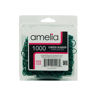 Picture of Amelia Beauty | 1000 Count 1/2" Rubber Bands | Premium US Made Rubber Hair Ties | Ideal for Ponytails, Braids & Beards | Strong All Day Hold | Convenient Re-closable Container | Green
