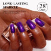 Picture of Imtiti Pearl Gel Nail Polish,0.5 Fl Oz Dark Purple Glitter Gel Polish Shimmer Nail Gel Polish Sparkle Soak Off UV LED for Home DIY Nail Art Manicure Salon