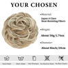 Picture of CJL HAIR Large Messy Bun Hair Piece Wavy Curly Scrunchies Synthetic Chignon Ponytail Hair Extensions Thick Updo Hairpieces for Women Sunny Blonde