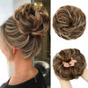 Picture of CJL HAIR Large Messy Bun Hair Piece Wavy Curly Scrunchies Synthetic Chignon Ponytail Hair Extensions Thick Updo Hairpieces for Women Nut Multi