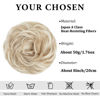 Picture of CJL HAIR Large Messy Bun Hair Piece Wavy Curly Scrunchies Synthetic Chignon Ponytail Hair Extensions Thick Updo Hairpieces for Women Cream Blonde