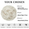 Picture of CJL HAIR Large Messy Bun Hair Piece Wavy Curly Scrunchies Synthetic Chignon Ponytail Hair Extensions Thick Updo Hairpieces for Women Ice Blonde