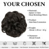Picture of CJL HAIR Large Messy Bun Hair Piece Wavy Curly Scrunchies Synthetic Chignon Ponytail Hair Extensions Thick Updo Hairpieces for Women Brown Black