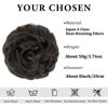 Picture of CJL HAIR Large Messy Bun Hair Piece Wavy Curly Scrunchies Synthetic Chignon Ponytail Hair Extensions Thick Updo Hairpieces for Women Pepper Grey