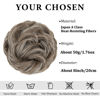 Picture of CJL HAIR Large Messy Bun Hair Piece Wavy Curly Scrunchies Synthetic Chignon Ponytail Hair Extensions Thick Updo Hairpieces for Women Middle Grey