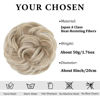 Picture of CJL HAIR Large Messy Bun Hair Piece Wavy Curly Scrunchies Synthetic Chignon Ponytail Hair Extensions Thick Updo Hairpieces for Women Ivory Grey