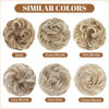 Picture of CJL HAIR Large Messy Bun Hair Piece Wavy Curly Scrunchies Synthetic Chignon Ponytail Hair Extensions Thick Updo Hairpieces for Women Ivory Grey