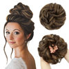 Picture of CJL HAIR Large Messy Bun Hair Piece Wavy Curly Scrunchies Synthetic Chignon Ponytail Hair Extensions Thick Updo Hairpieces for Women Coffee Brown