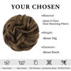 Picture of CJL HAIR Large Messy Bun Hair Piece Wavy Curly Scrunchies Synthetic Chignon Ponytail Hair Extensions Thick Updo Hairpieces for Women Coffee Brown