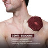 Picture of iTokGoK® Silver-Infused Double-Sided Design 2-in-1 Silicone Body Scrubber for Men and Women,Body Buffer Scrubber for Sensitive Skin, Ergonomic No-Slip Handle, Long-Lasting & Easy to Clean - Burgundy
