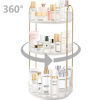 Picture of shuang qing Rotating Makeup Organizer for Vanity 3 Tier, High-Capacity Skincare Clear Make Up Storage Perfume Organizers Cosmetic Dresser Organizer Countertop 360 Spinning （Clear）