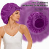 Picture of Satin Bonnet for Sleeping, Silk Bonnet for Sleeping Women, Double-layer Satin Bonnet with Tie Band Purple