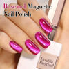 Picture of Double Rhythm 15ML Ice Glass Cat Eye Gel Polish with Magnet Holographic Glitter Shimmer Translucent Sheer Color Salon Soak Off Magnetic Nail at Home (Purple Red-MC1072)