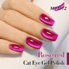Picture of Double Rhythm 15ML Ice Glass Cat Eye Gel Polish with Magnet Holographic Glitter Shimmer Translucent Sheer Color Salon Soak Off Magnetic Nail at Home (Purple Red-MC1072)