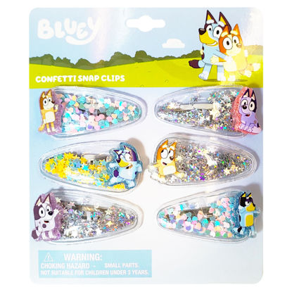Picture of LUV HER Bluey Hair Accessories For Girls, 6pc Cute Hair Clips with Favorite Bluey Character Charms, Magical Confetti Hair Clips, Ages 3+