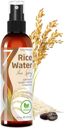 Picture of NEW Fermented Rice Water for Hair Growth - Infused with Rosemary, Biotin, Caffeine, Keratin Vegan Non-Greasy Spray Naturally Thicker, Longer, Softer Men & Women (4 fl oz)