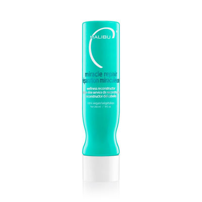 Picture of Malibu C Miracle Repair Hair Reconstructor (9 oz) - Nourishing Hair Repair Treatment for Weak, Damaged Strands - Flax Protein & Vitamin B5 for Hair Strength