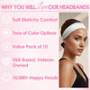 Picture of Styla Hair Headbands for Women Stretch Fashion Headbands 10 Pack Non-Slip Head Wraps Great for Spa, Sports, Yoga, Pilates, Running, Gym Headband, Workouts - White