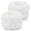 Picture of 2 Pcs Microfiber Wrist Towels - Dorbetar Spa Wristbands for Face, Arms, Body Washing (White, Woman and Children)
