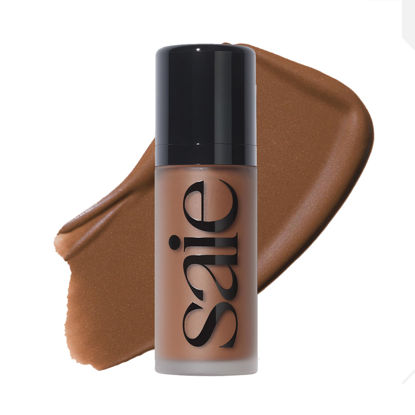 Picture of Saie Dew Bronze - Soft-Focus Liquid Bronzer + Liquid Contour - Enriched with Plant-Derived Glycerin to Effortlessly Blend + Deeply Nourish Skin - Travel Size Holiday Gifts - Spritz (0.4 oz)