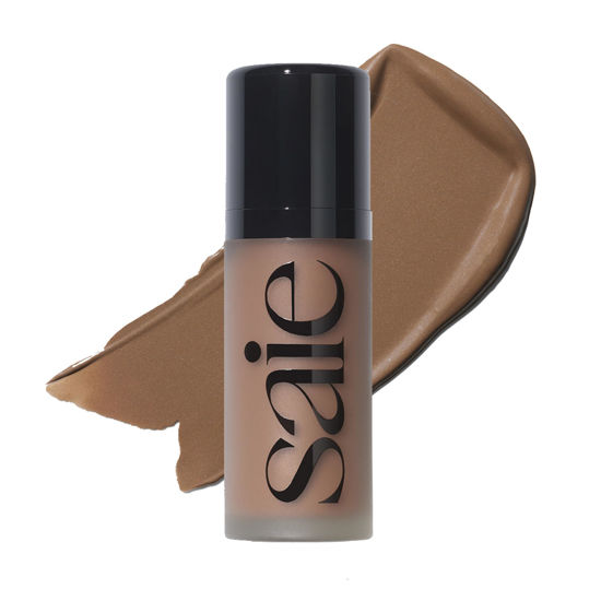 Picture of Saie Dew Bronze - Soft-Focus Liquid Bronzer + Liquid Contour - Enriched with Plant-Derived Glycerin to Effortlessly Blend + Deeply Nourish Skin - Travel Size Holiday Gifts - Salt (0.4 oz)