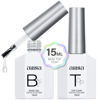 Picture of AILLSA Base and Top Coat Gel Nail Polish Top Coat and Base Coat Gel Polish Soak Off Long Lasting Clear Base Gel High Gloss Shine No Wipe Top Coat for DIY Nail Art at Home 0.51 Fl Oz