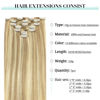 Picture of DOORES Clip in Human Hair Extensions Balayage Dark Blonde Highlighted Bleach Blonde 120g 7pcs 22 Inch Hair Extensions Real Human Hair Natural Hair Extensions Thick Hair Extensions Natural Silky