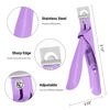 Picture of MelodySusie Acrylic Nail Clippers, Professional Nail Clippers Cutters for Acrylic Nails Fake Nail Tips, Adjustable Stainless Nail Trimmer, Manicure Tool for Salon Home Nail Art, Purple