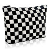 Picture of Wudimeitt Cosmetic bag Makeup bag Preppy Cute Corduroy Toiletry bag for women travel essentials (Plaid black)
