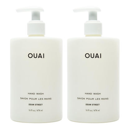 Picture of OUAI Hand Wash Full Size - Liquid Hand Soap with Jojoba, Avocado, & Rose Hip Oil for Replenished Skin - Gentle Exfoliating Bathroom + Kitchen Hand Soap - (2 Pack, 16 Fl Oz Each)