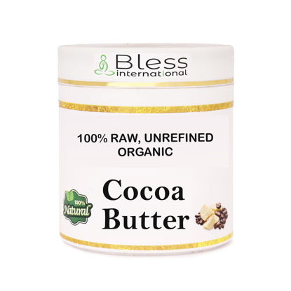 Picture of Organic Raw Cocoa Butter 100% Pure,Natural & Unrefined| Skin Moisturizer For Face, Body & Hair| 1 LBS/450 GM Ivory/White Grade A | DIY Creams, Balms, Lotions, Soaps| Softens Dry & Tough Skin
