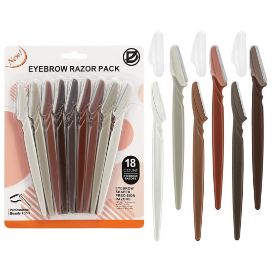 Picture of D Dermaplane Razor for Women Face - 18PCS Face Razors for Women - Eyebrow Razor with Precision Cover - Dermaplaning Tool for Face - Face Shaver for Women - Facial Hair Removal for Women - Neutral