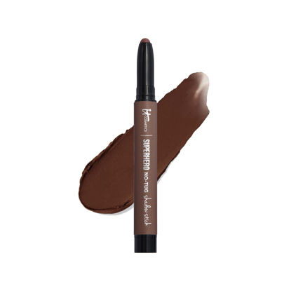 Picture of IT Cosmetics Superhero No-Tug Waterproof Eyeshadow Stick, Fearless Umber - Rich Matte Brown - Longwear, Blendable Cream Eyeshadow with Built-In Primer - Suitable for Sensitive Eyes - 0.05 oz