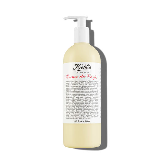 Picture of Kiehl's Creme de Corps, Rich, Luscious Body Lotion, with Cocoa Butter and Shea Butter for Fast Absorbing Hydration, Skin Feels Soft and Smooth, Suitable for All Skin Types - 16.9 fl oz