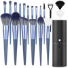 Picture of Makeup Brush Set, 17PCs Makeup Brushes with Foundation Eyebrow Blending Concealer Blush Eyeshadow Contour Lash Powder Brush, Make Up Brushes Kit with Organizer Travel Case (Medium, Blue)