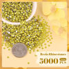 Picture of 5000PCS 3mm Resin Rhinestones in Bulk (Lemon Yellow), Bedazzling Flatback Crystals for Crafts DIY Nail Decoration, Gems Charms for Tumbler Shoes Clothing Fabric with Pickup Pen and Tweezers