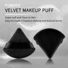 Picture of 2 Pcs EVAOUXIU Triangle Powder Puff for Face Powder, Soft Plush Setting Powder Puff, Velour Cosmetic Foundation Blender Sponge Beauty Makeup Tools (Black)