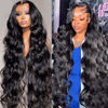 Picture of Pizazz 13x4 Transparent Lace Front Wigs Human Hair Pre Plucked with Baby Hair 180 Density Glueless Body Wave Frontal Wigs Human Hair with Natural Hairline(30 Inch)