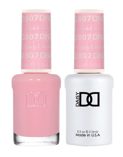 Picture of DND Gel Polish Set, Pink Collection, UV/LED Gel Polish and Air Dry Nail Lacquer, Matching Chip-Free Polish Duo, 807 Cotton Candy, 0.5 Fl Oz