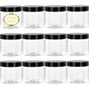 Picture of TUZAZO 6 Oz Plastic Container Jars with Lids and Labels BPA Free, Empty Round Clear Cosmetic Containers Plastic Slime Jars for Lotion, Cream, Ointments, Body Butter, Makeup, Travel Storage (12 Pack)