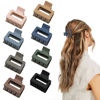 Picture of Medium Claw Hair Clips for Women Girls, 2" Matte Rectangle Small Hair Claw Clips for Thin/Medium Thick Hair, Hair Jaw Clips Nonslip Clips (8pcs Cool Color)