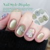 Picture of Born Pretty Cat Magnetic Eye Gel Nail Polish Set Jelly Green Glitter Holographic Magnetic Gel Spring Summer Transparent Sheer Colors Gel Nail Kit for Salon Gel Manicure Nail Art DIY at Home 6 Colors