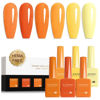 Picture of CANNI Orange Gel Nail Polish Set, 6 Colors 9ML Nail Orange Yellow Gel Nail Polish Set Fire Fall Nail Gel Polish Soak Off Uv LED Lamp Nail Art Design Manicure Salon for Women