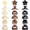 Picture of Drnytunk 18Pcs Medium Hair Clips for Women Girls - Matte Love, Triangle, Ribbon and Semicircle Styles for Thin/Thick Hair, Cute Nonslip Accessories (White, Brown, Black)