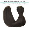 Picture of DOORES Clip in Human Hair Extensions Dark Brown 120g 7pcs 16 Inch Straight Real Hair Extensions Clip in Remy Natural Hair Extensions