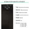 Picture of DOORES Clip in Hair Extensions Natural Black 120g 7pcs 16 Inch Real Human Hair Extensions Clip in Straight Natural Hair Extensions Clip in Remy Extensions