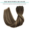Picture of DOORES Hair Extensions Clip in Human Hair Balayage Chocolate Brown to Honey Blonde 14 Inch 7pcs 120g Real Hair Extensions Clip in Remy Extensions Straight Balayage Natural Thick Hair Weft