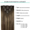 Picture of DOORES Hair Extensions Clip in Human Hair Balayage Chocolate Brown to Honey Blonde 14 Inch 7pcs 120g Real Hair Extensions Clip in Remy Extensions Straight Balayage Natural Thick Hair Weft